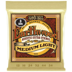 Ernie Ball EB-3003 Earthwood Medium-Light, 3 Pack